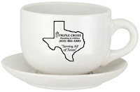 Ceramic Mugs: 19oz White Soup Mug with Saucer
